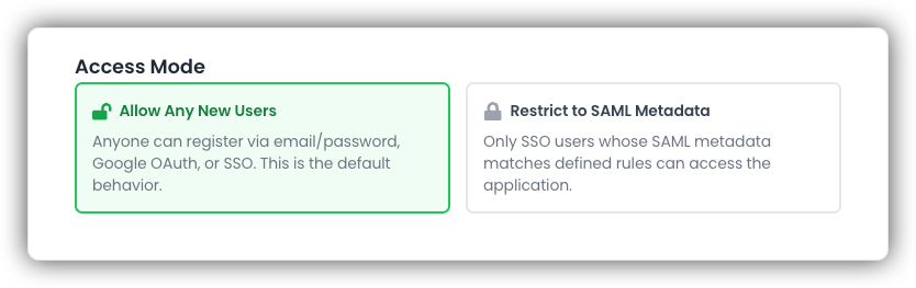 Access Mode Selection
