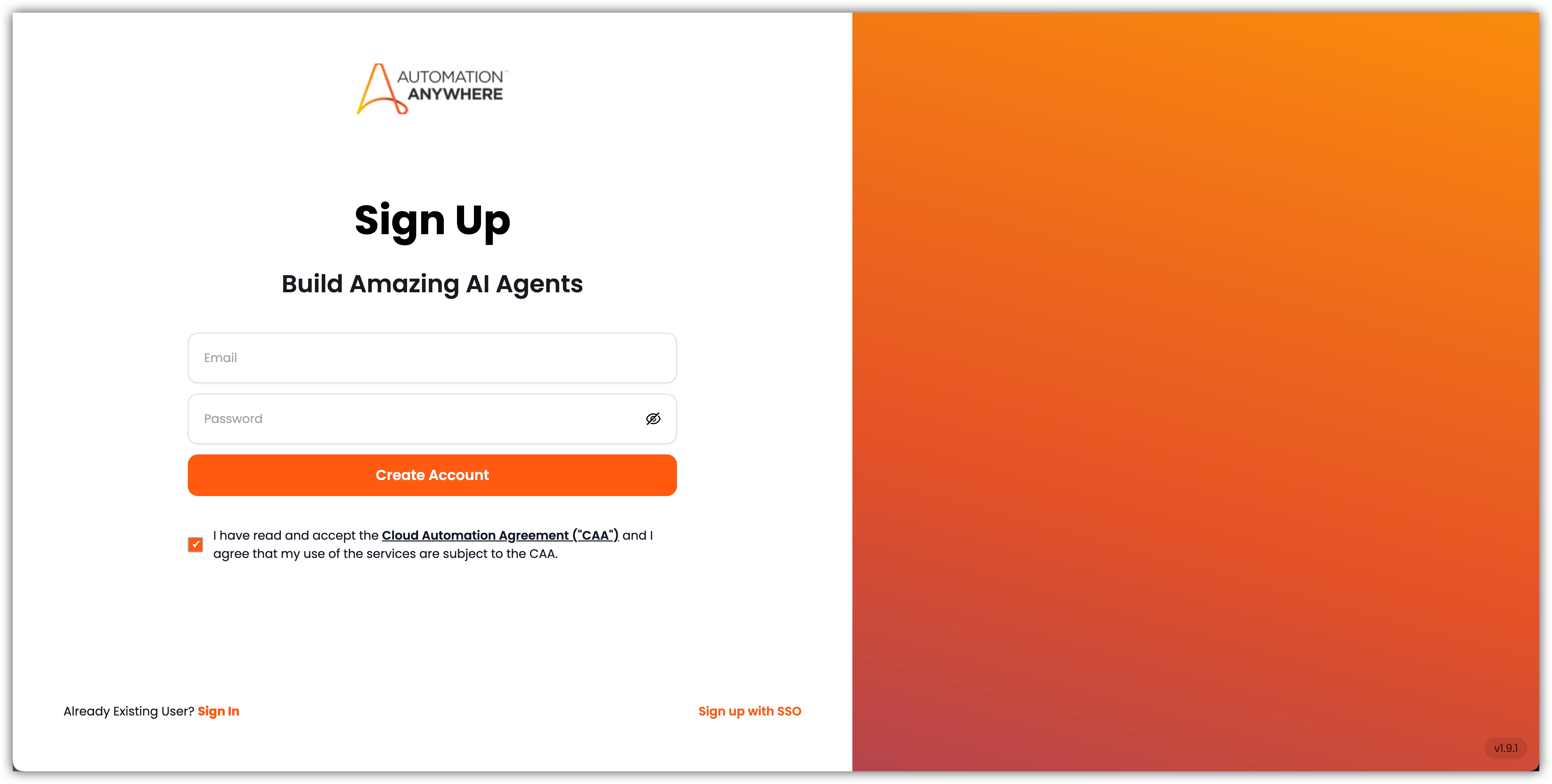 EK Sign Up Page