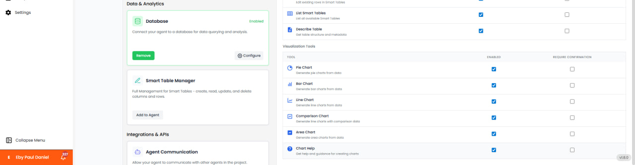 Herramientas de Smart Tables y Visualización del toolkit de base de datos