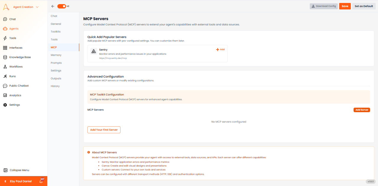 Configuration des serveurs MCP