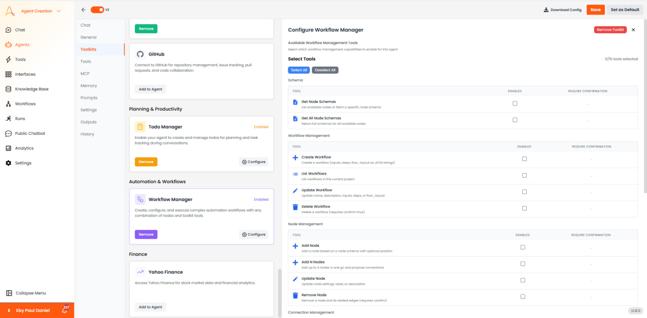 Configuration du Gestionnaire de flux de travail avec les outils de schéma, de flux de travail et de gestion des nœuds