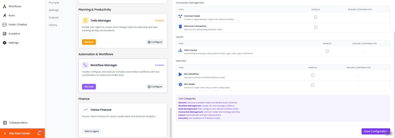 Outils de gestion des connexions, de disposition et d'exécution du Gestionnaire de flux de travail