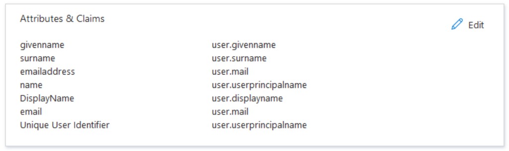 Azure – Attributs et revendications