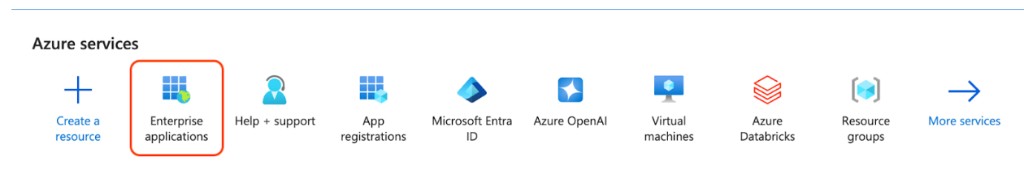 Portail Azure – Applications d'entreprise