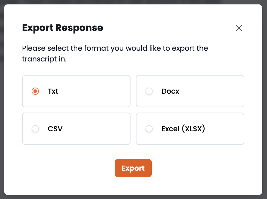 Options d'exportation