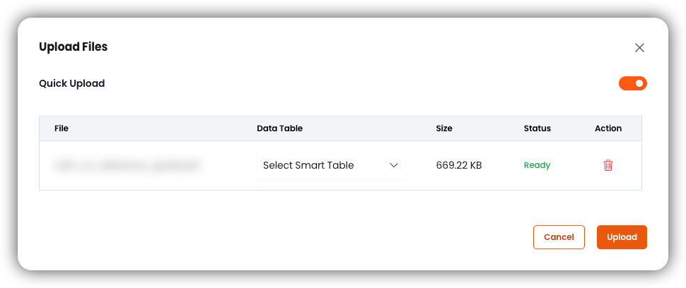 Téléchargement de fichier avec option de téléchargement rapide