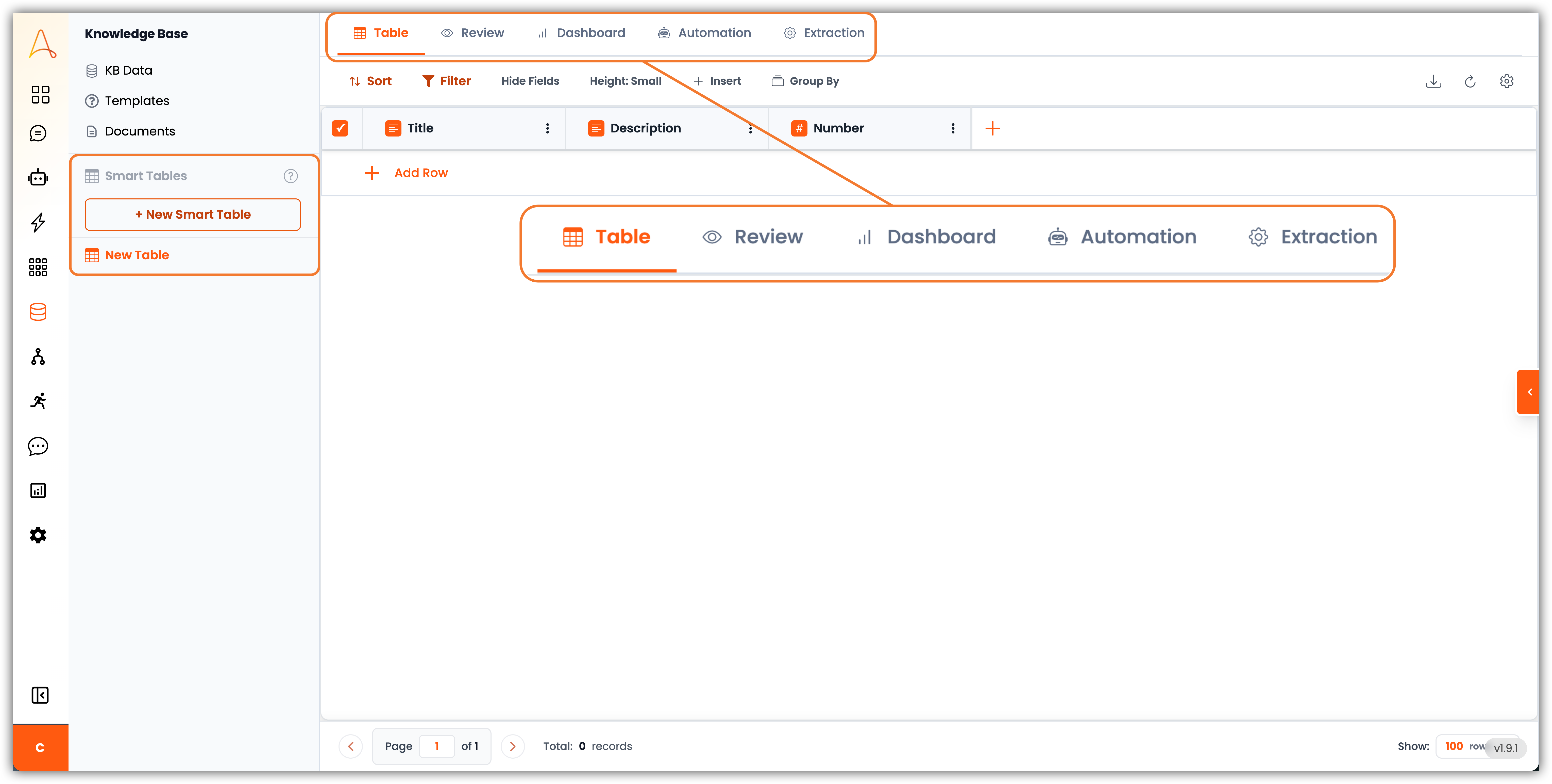 Smart Tables Page