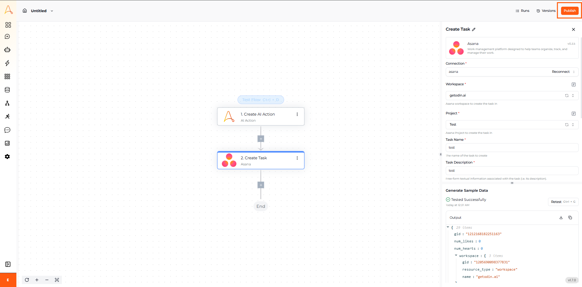 Publicar Workflow